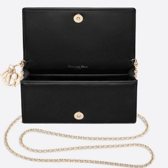 AUTHENTIC - LADY DIOR LAMBSKIN CLUTCH - Picture 3 of 8